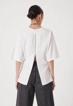 Zip Back Cotton T-Shirt