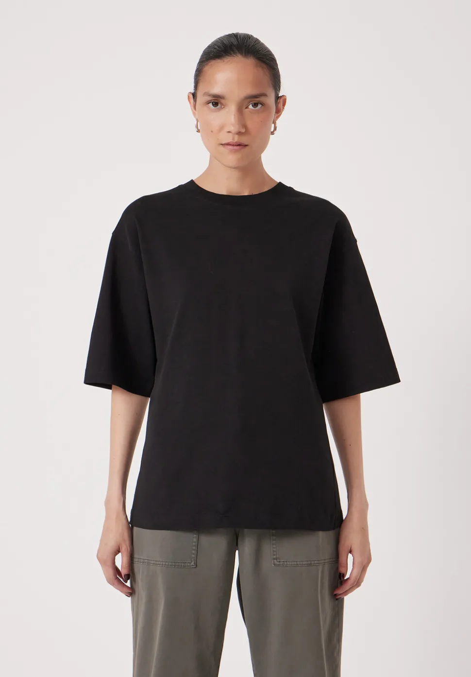 Zip Back Cotton T-Shirt