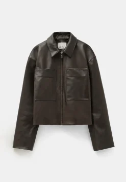 Zip Front Leather Jacket