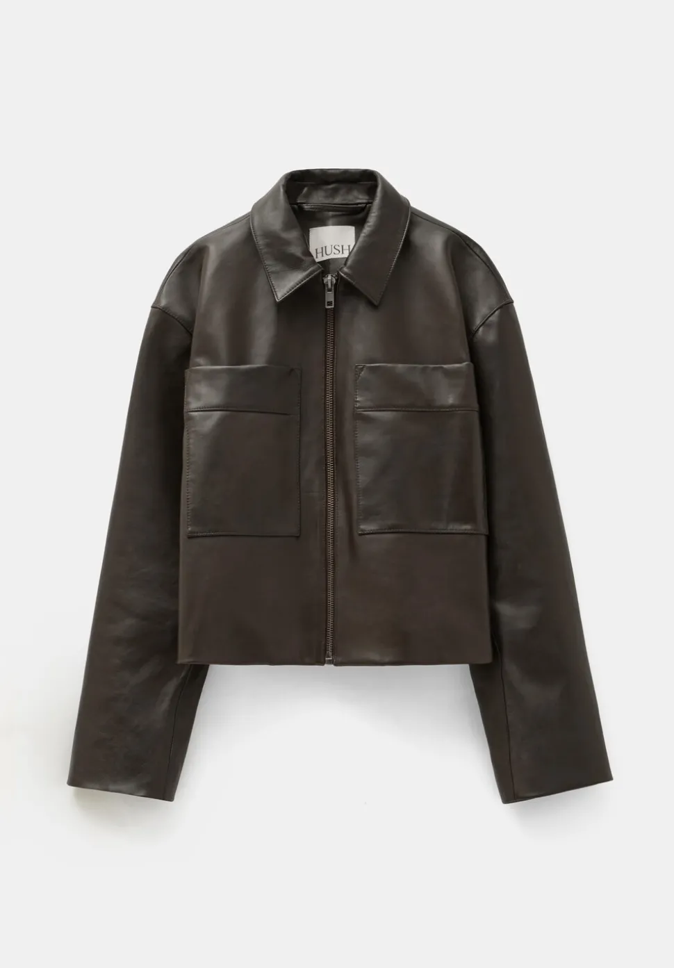 Zip Front Leather Jacket