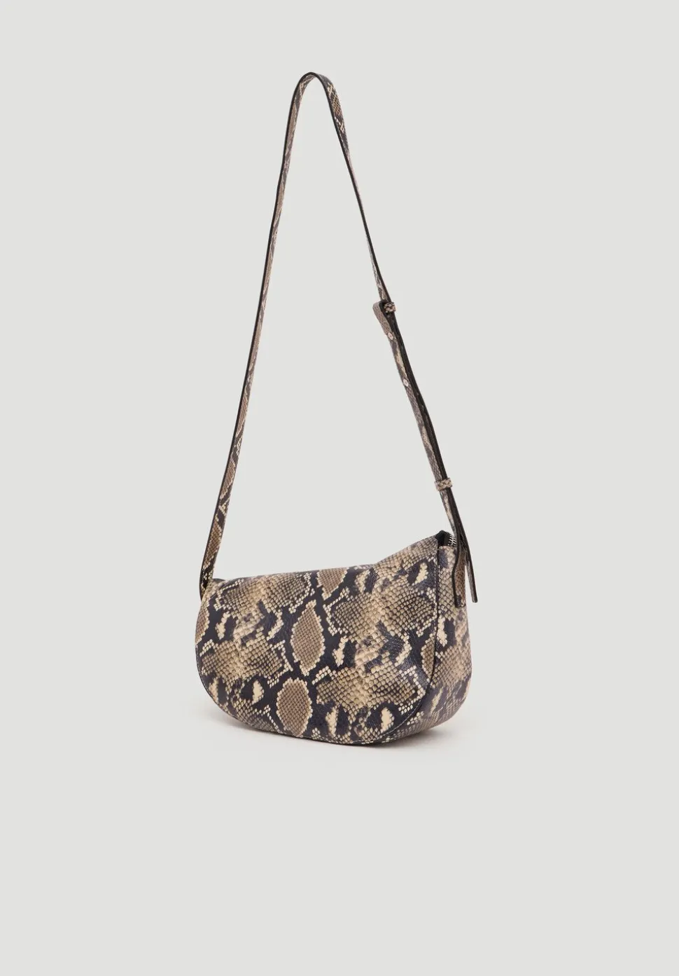 Zippy Crescent Leather Crossbody Bag