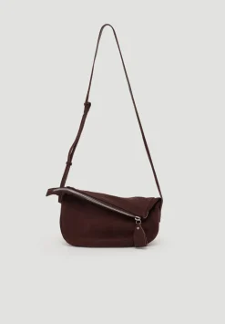 Zippy Crescent Leather Crossbody Bag