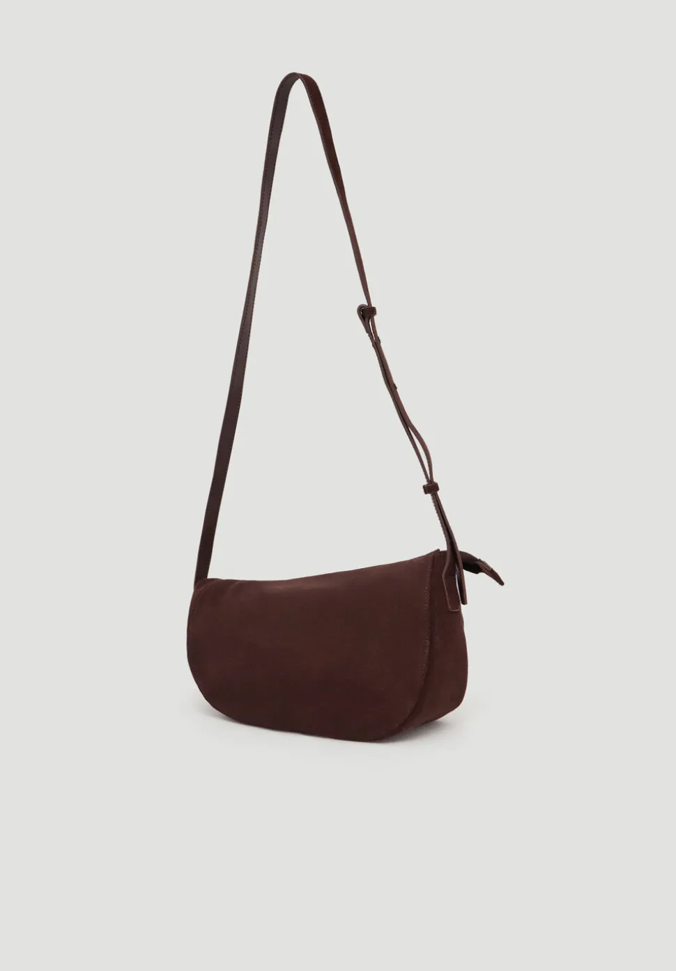 Zippy Crescent Leather Crossbody Bag