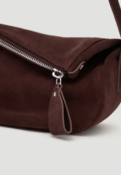 Zippy Crescent Leather Crossbody Bag