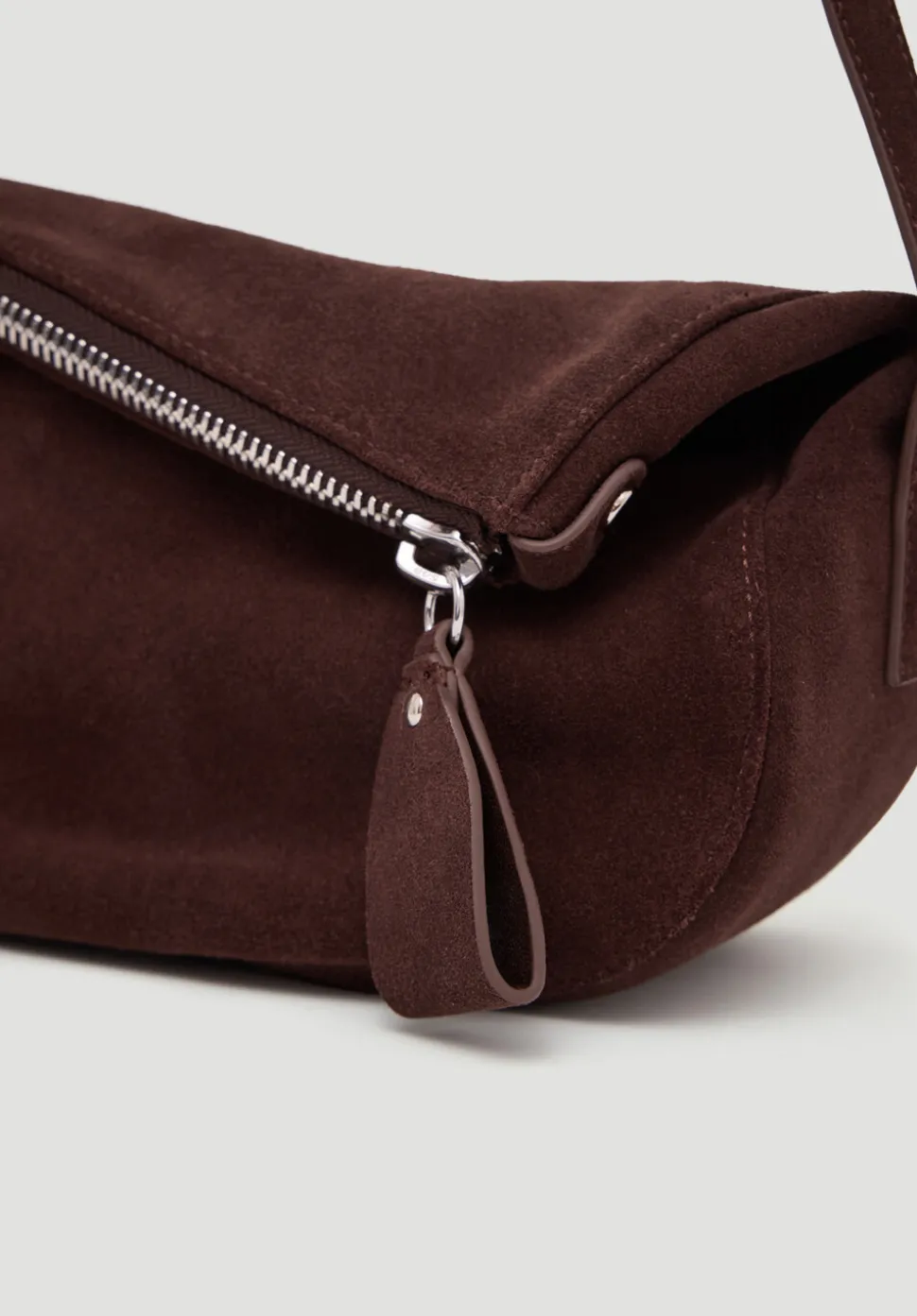 Zippy Crescent Leather Crossbody Bag
