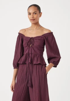 Zoe Crinkle Peplum Top