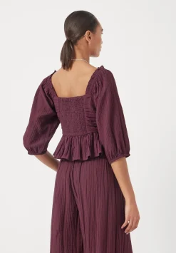 Zoe Crinkle Peplum Top