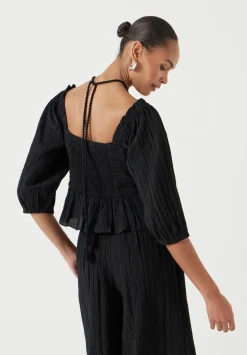 Zoe Crinkle Peplum Top